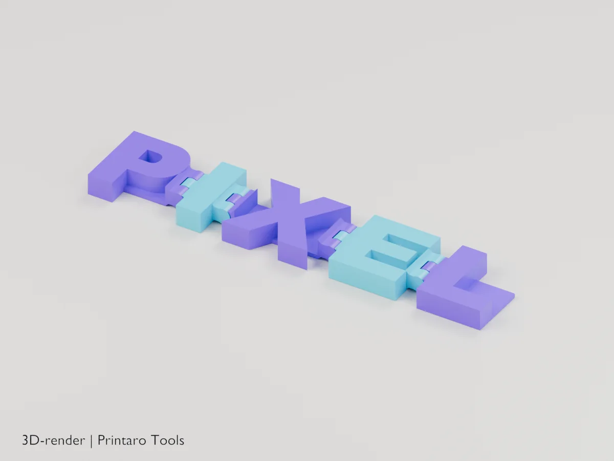 Flexi Name, print layout (3D render)