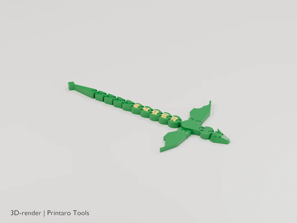 Name Dragon, print layout (3D render)