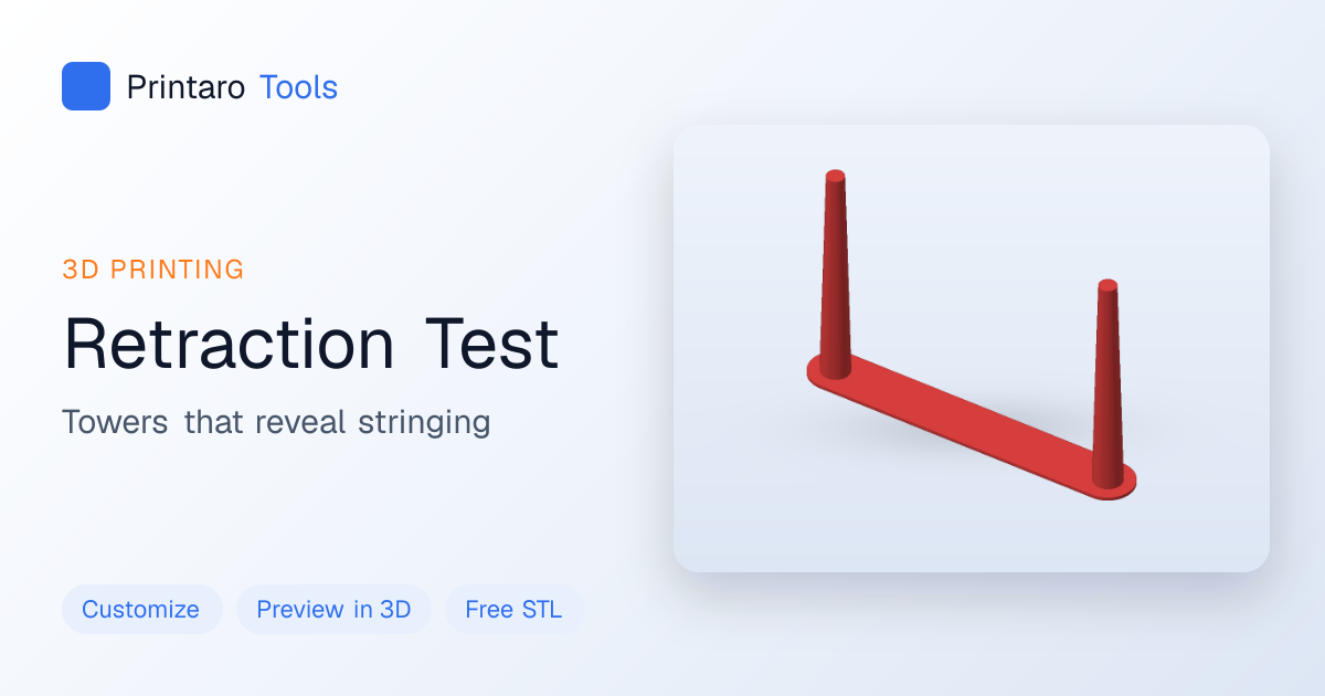 Retraction Test Generator for 3D Printers (STL)